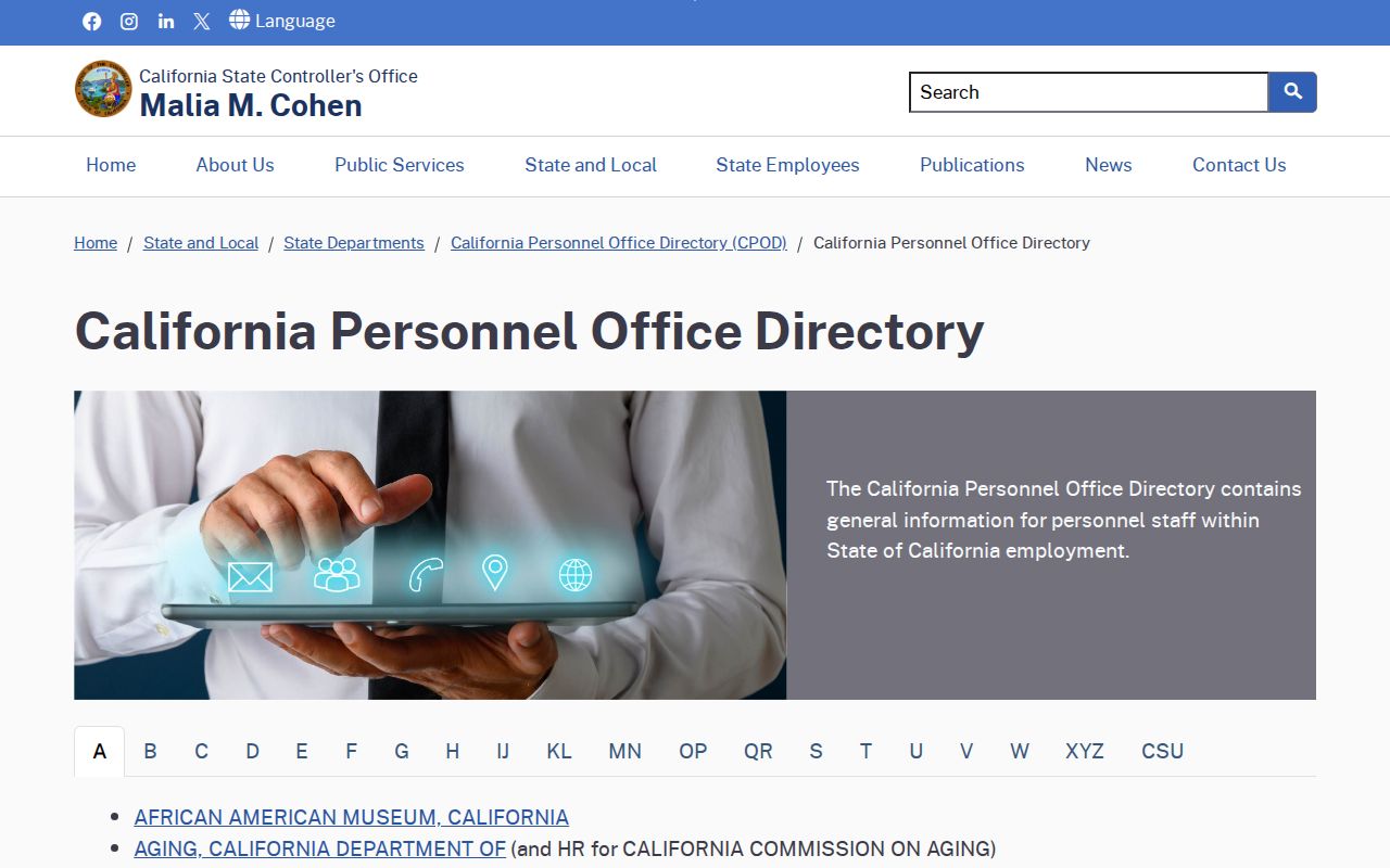 Foster City people directories California Personnel Office Directory