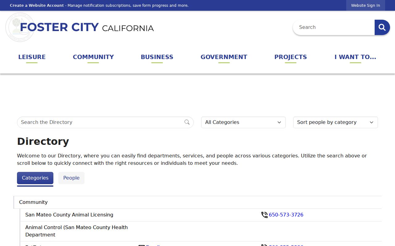 Foster City people search city directory