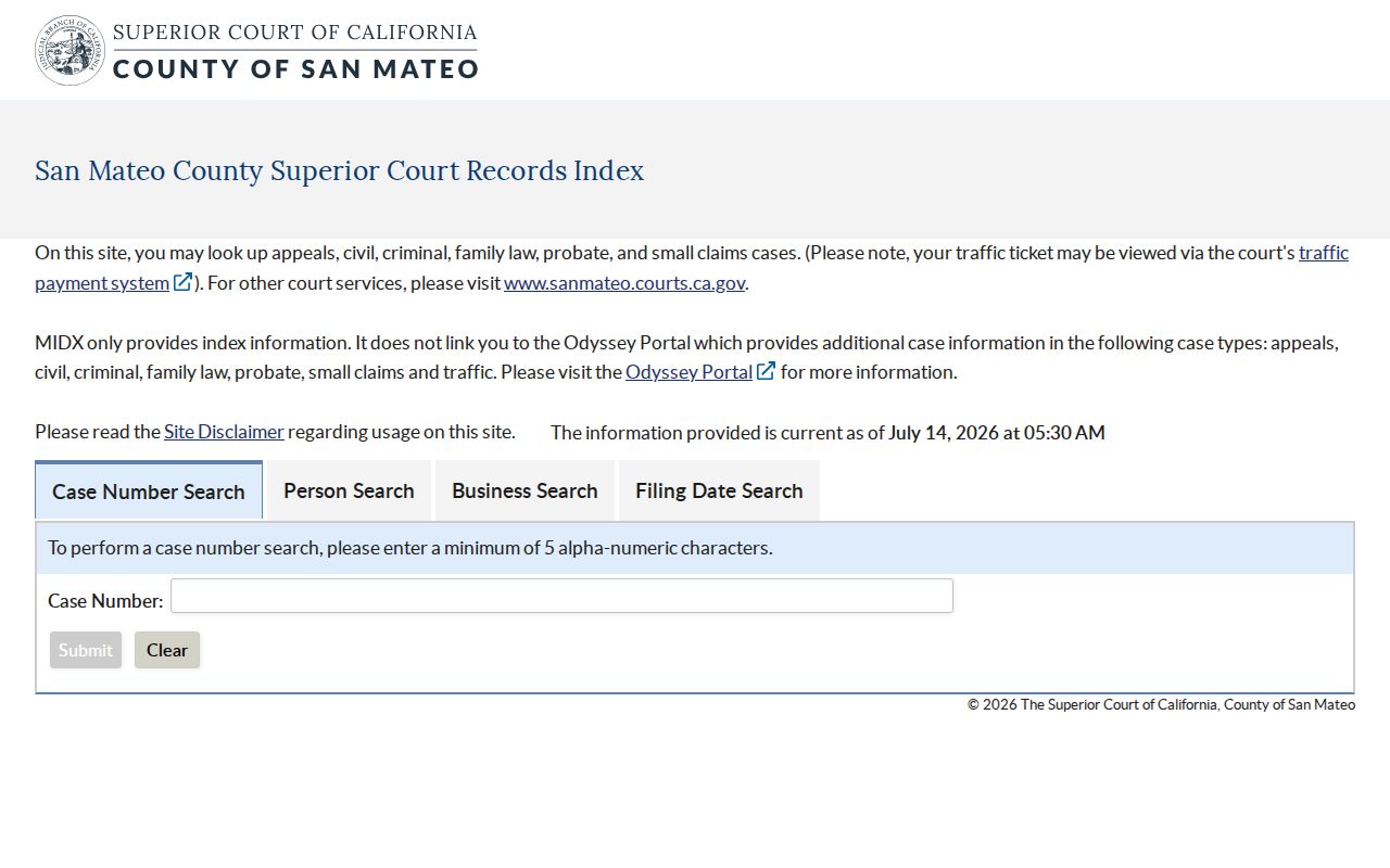 Foster City people search court records index