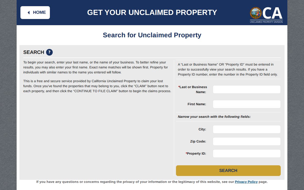 Foster City people search unclaimed property lookup